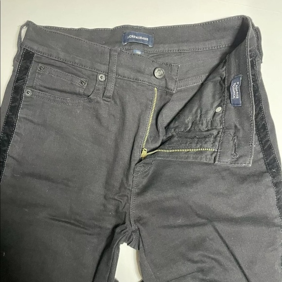 Pre Loved J Crew Toothpick Black With Velvet Stripe K3385 28 Petite Stretch Cttn - Picture 2 of 8